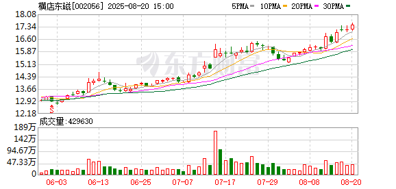开源优配 横店东磁上半年净利10.2亿元，同比增长58.94%
